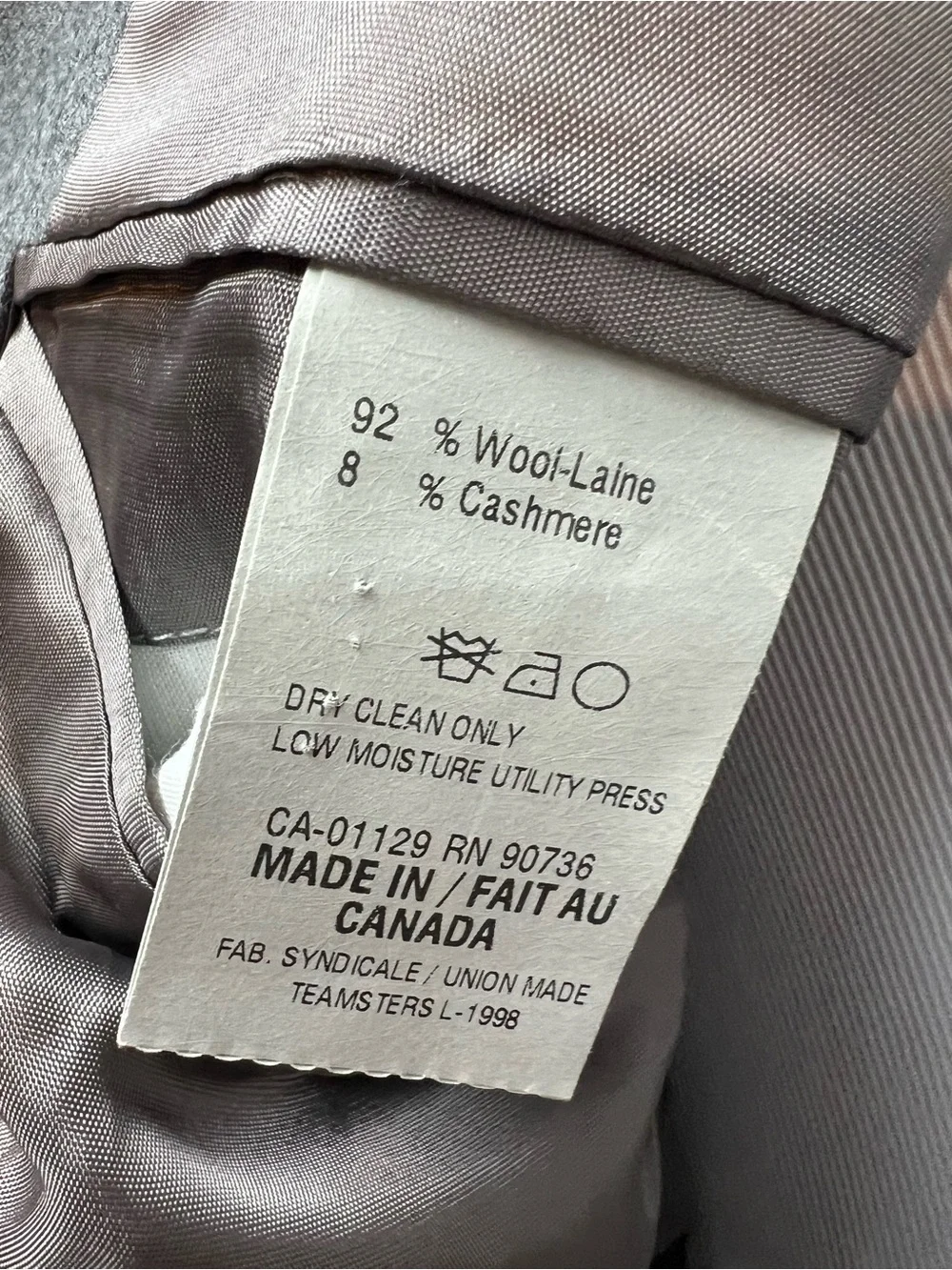 Ralph Lauren Men's 43R Gray Wool Cashmere Blend Blazer Suit Jacket